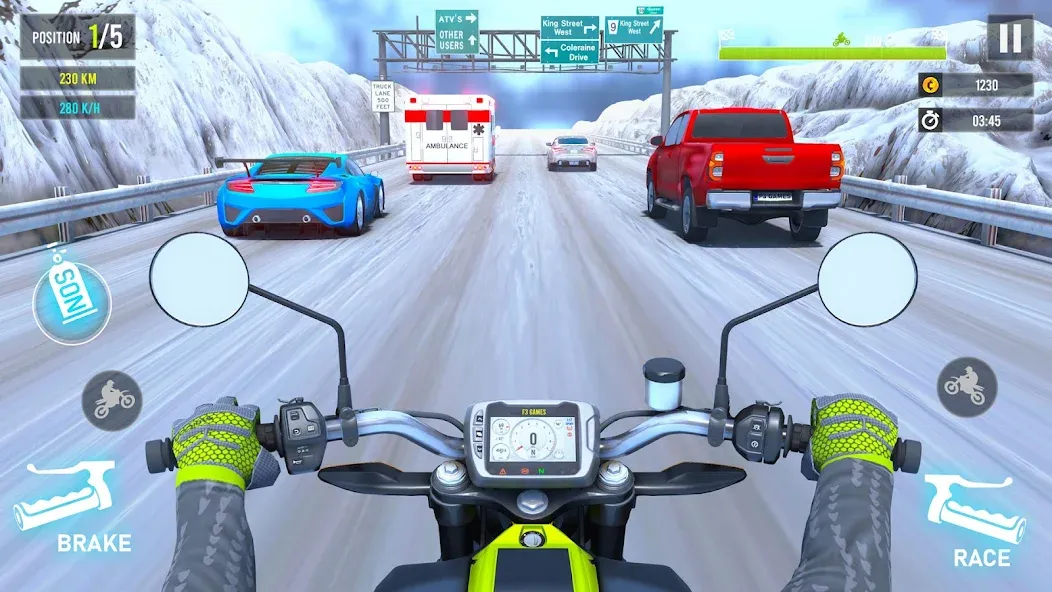 Взломанная Moto Traffic Bike Race Game 3d (Мото Трафик Байк Рейс Гейм 3д)  [МОД Бесконечные деньги] — полная версия apk на Андроид screen 3