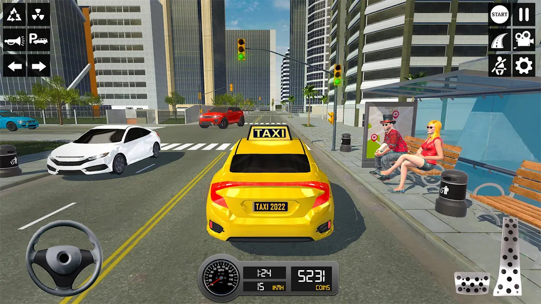 Взлом Taxi Simulator 3d Taxi Sim  [МОД Бесконечные монеты] — полная версия apk на Андроид screen 2