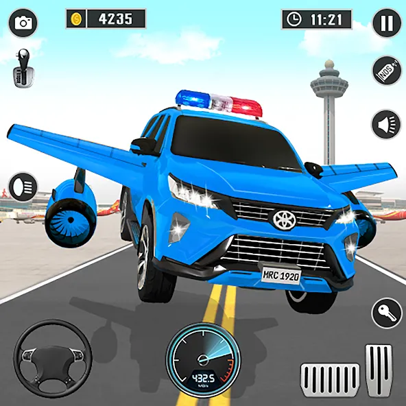 Взлом Flying Prado Car Robot Game  [МОД Много денег] — последняя версия apk на Андроид screen 1