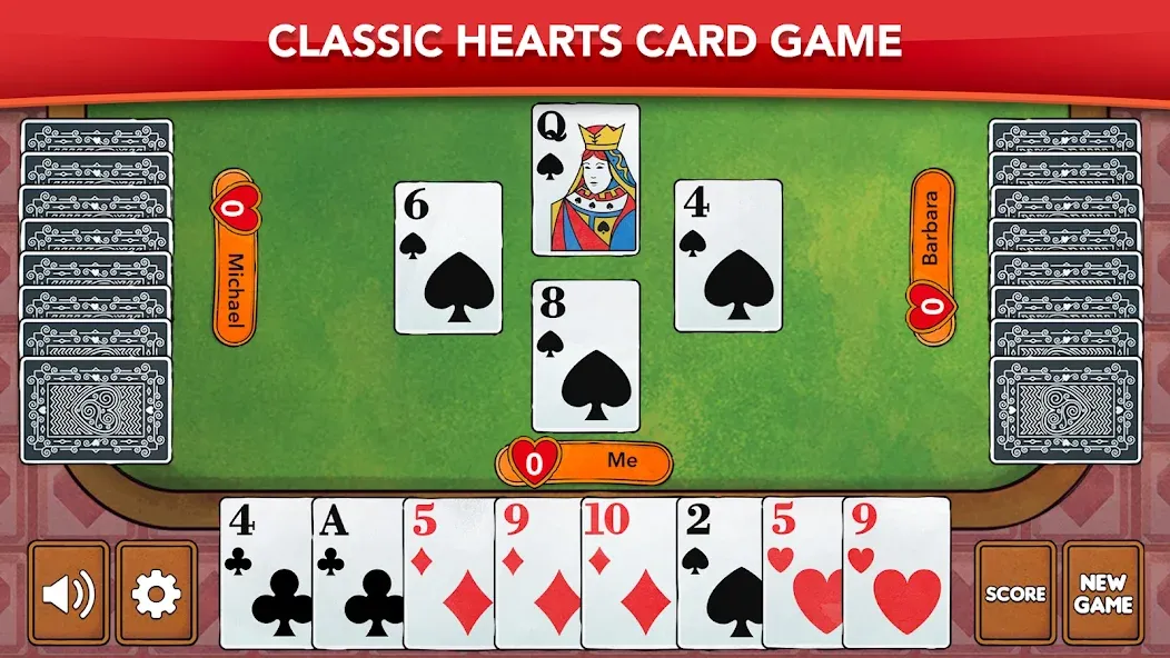 Скачать взлом Hearts — Card Game Classic (Хартс)  [МОД Много монет] — последняя версия apk на Андроид screen 1