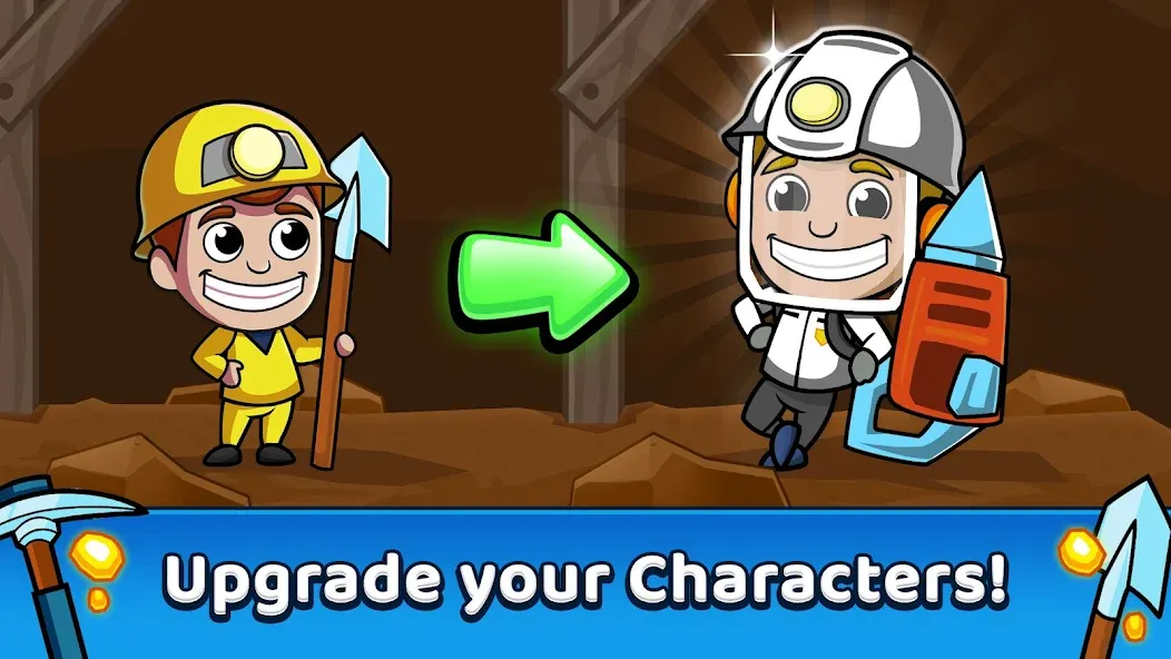 Взломанная Idle Miner Tycoon: Gold Games  [МОД Бесконечные деньги] — стабильная версия apk на Андроид screen 2