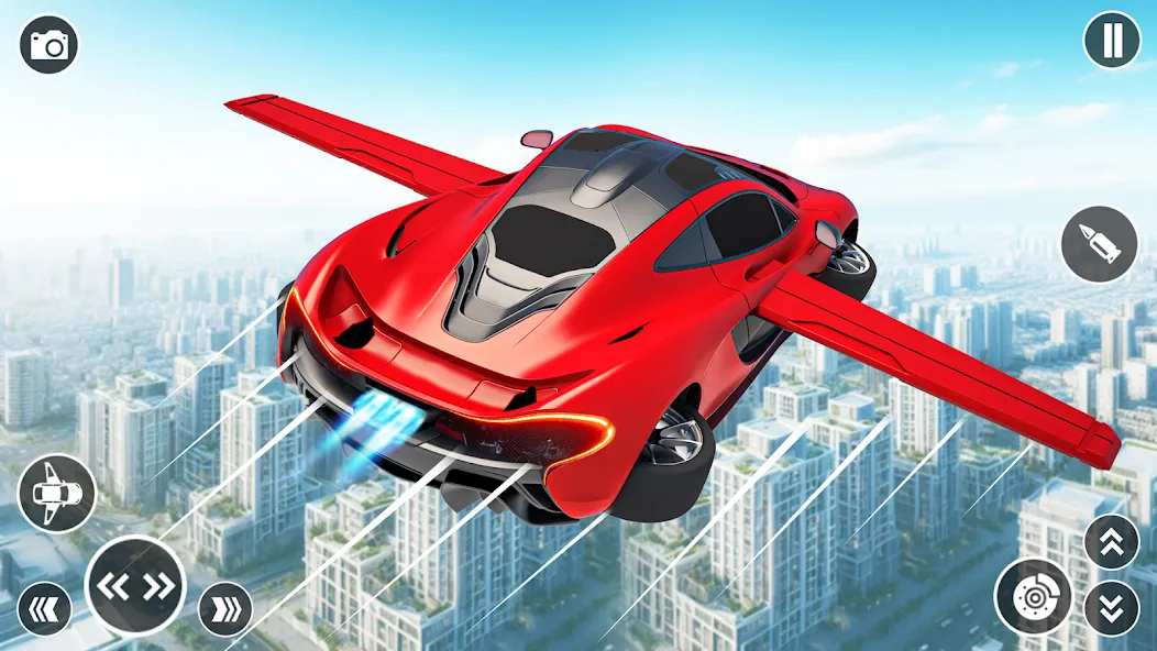 Скачать взломанную Flying Car Robot Shooting Game  [МОД Много монет] — последняя версия apk на Андроид screen 1