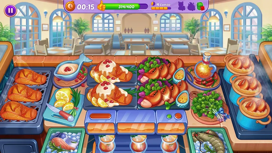 Скачать взломанную Cooking Crush — Cooking Game (Кукинг Краш)  [МОД Все открыто] — последняя версия apk на Андроид screen 2