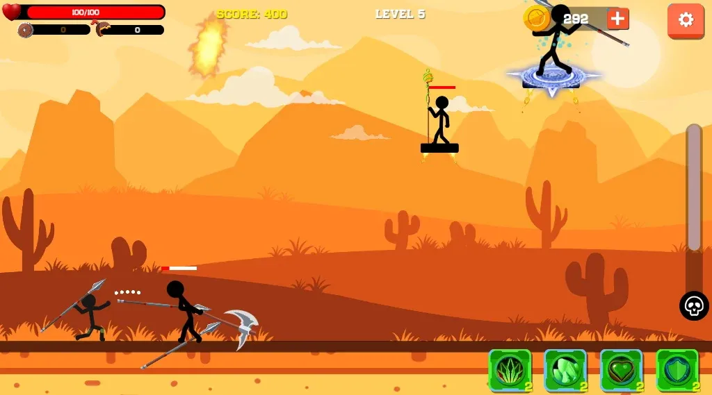 Скачать взломанную Spear war with Stickman (Спир вар)  [МОД Unlocked] — полная версия apk на Андроид screen 1