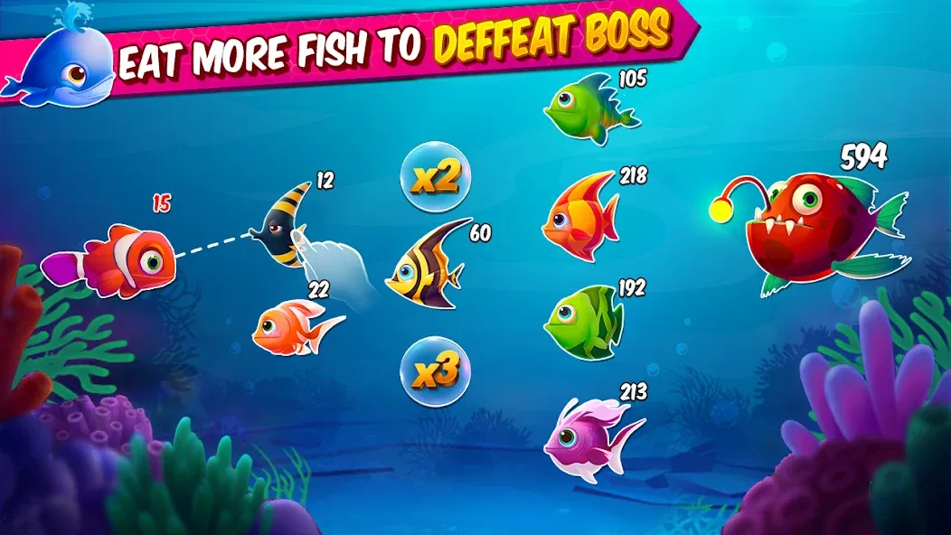 Скачать взлом Big Eat Fish Games Shark Games  [МОД Все открыто] — стабильная версия apk на Андроид screen 2