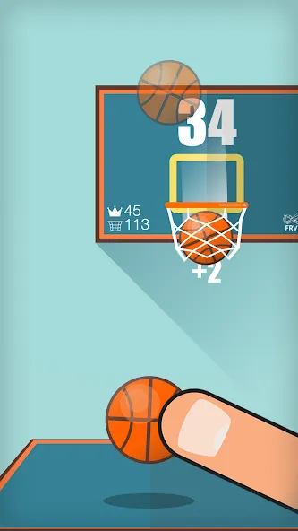 Скачать взломанную Basketball FRVR — Dunk Shoot (Баскетбол ФРВР)  [МОД Unlocked] — полная версия apk на Андроид screen 2