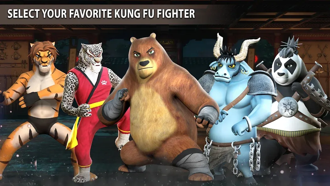 Скачать взломанную Kung Fu Animal: Fighting Games (Кунгфу животное)  [МОД Бесконечные деньги] — стабильная версия apk на Андроид screen 4