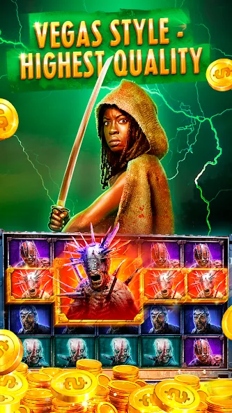 Взлом The Walking Dead Casino Slots (Зе Вокинг Дед Казино Слотс)  [МОД Бесконечные деньги] — полная версия apk на Андроид screen 1