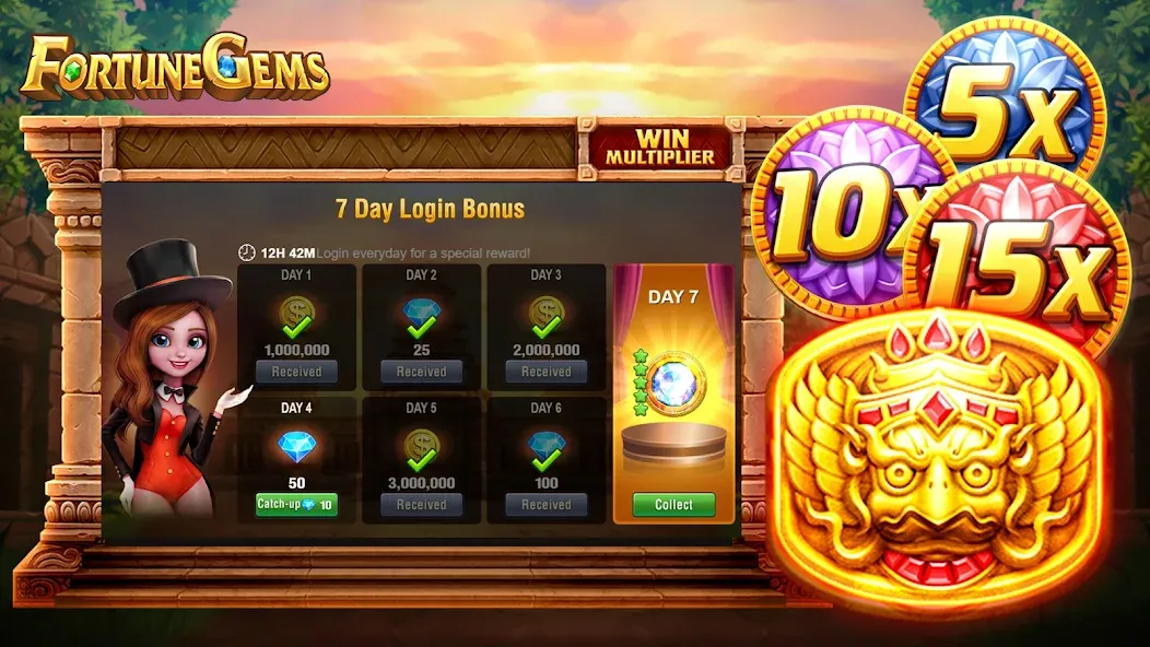 Скачать взлом Slot Fortune Gems-TaDa Games (Слот Форчун Гемс)  [МОД Unlocked] — полная версия apk на Андроид screen 3