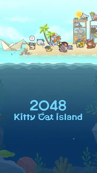 Скачать взлом 2048 Kitty Cat Island (Остров Кошачьеи Кошки)  [МОД Много монет] — полная версия apk на Андроид screen 1