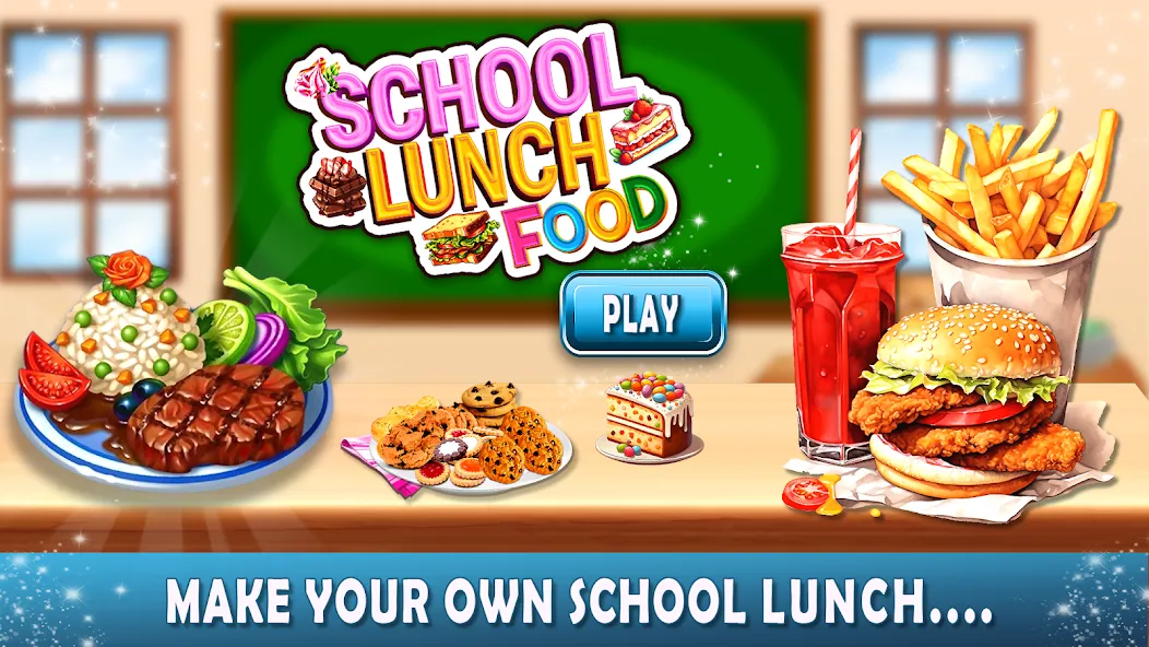 Взломанная Lunch Box cooking Games 2023 (ШКОЛЬНЫЙ ОБЕД ПРИГОТОВЛЕНИЕ ПИЩИ Создание поваров)  [МОД Unlimited Money] — полная версия apk на Андроид screen 1