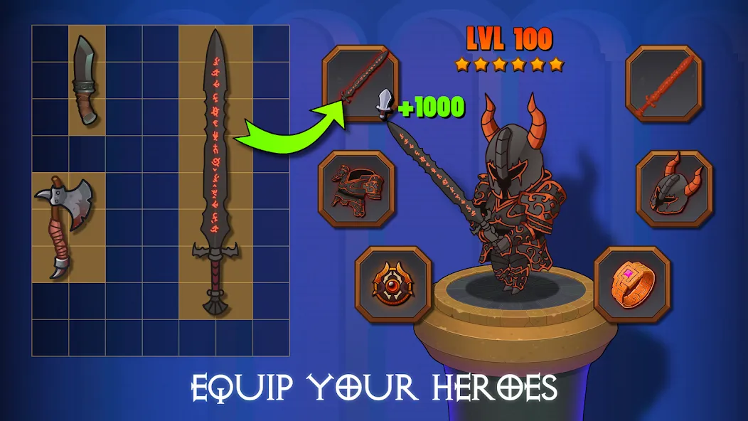 Скачать взлом Dungeon: Age of Heroes (Данжен)  [МОД Меню] — последняя версия apk на Андроид screen 4