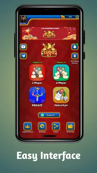 Скачать взломанную Ludo RJ — Play Ludo And Win (Лудо РДжей)  [МОД Unlimited Money] — полная версия apk на Андроид screen 1