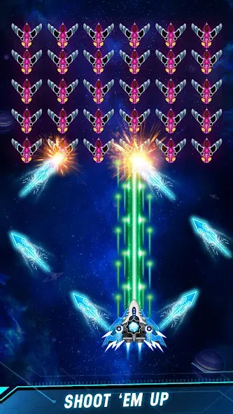 Взлом Space shooter — Galaxy attack (Спейс шутер)  [МОД Бесконечные деньги] — последняя версия apk на Андроид screen 1