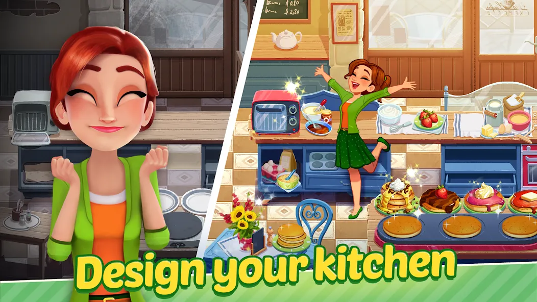 Скачать взлом Delicious World — Cooking Game (Делишес Ворлд)  [МОД Unlocked] — последняя версия apk на Андроид screen 1