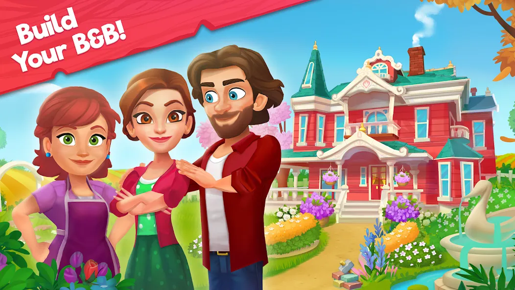 Взлом Delicious B&B: Decor & Match 3  [МОД Бесконечные деньги] — полная версия apk на Андроид screen 1