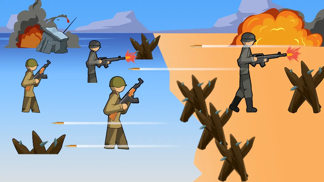 Взлом Stickman WW2 (Стикмэн Вторая Мировая война)  [МОД Unlocked] — полная версия apk на Андроид screen 1