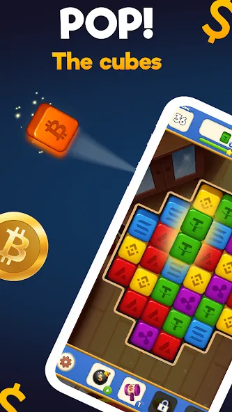 Взломанная Crypto Blocks Puzzle Challenge  [МОД Бесконечные деньги] — последняя версия apk на Андроид screen 1