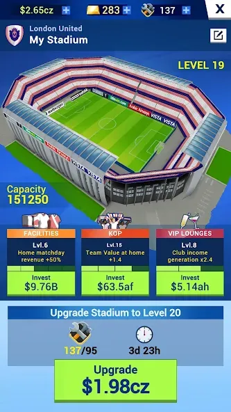 Взломанная Idle Eleven — Soccer tycoon (Айдл Илевен)  [МОД Unlocked] — последняя версия apk на Андроид screen 3