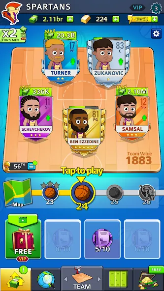 Взлом Idle Five Basketball tycoon (Айдл Файв Баскетбольный тайкун)  [МОД Много монет] — последняя версия apk на Андроид screen 3