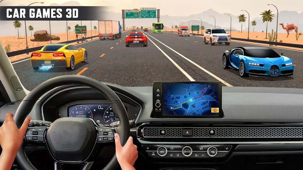 Взломанная Real Highway Car Racing Games  [МОД Unlocked] — последняя версия apk на Андроид screen 4