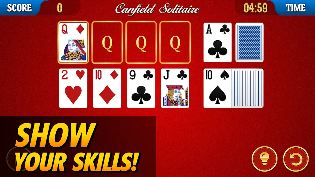 Взломанная Canfield Solitaire (Кэнфилд пасьянс)  [МОД Mega Pack] — стабильная версия apk на Андроид screen 1