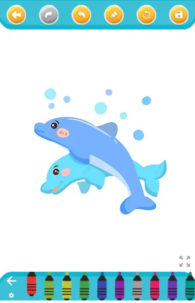 Скачать взломанную dolphin coloring game (дельфин раскраска игра)  [МОД Menu] — полная версия apk на Андроид screen 1