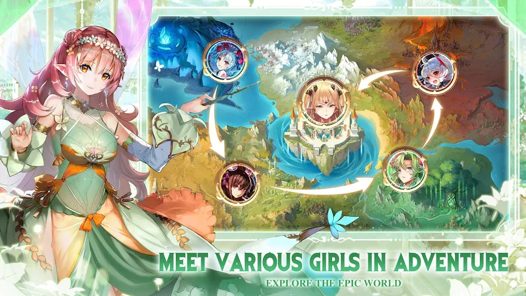 Скачать взлом Girls' Connect: Idle RPG  [МОД Бесконечные деньги] — полная версия apk на Андроид screen 5