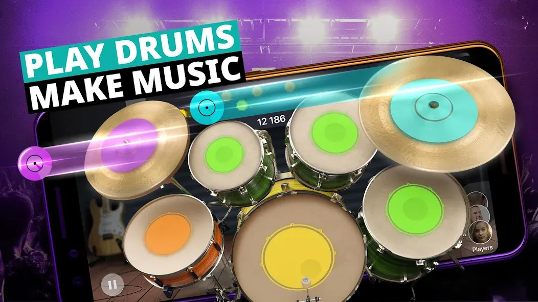 Скачать взломанную Drum Kit Music Games Simulator  [МОД Все открыто] — последняя версия apk на Андроид screen 1