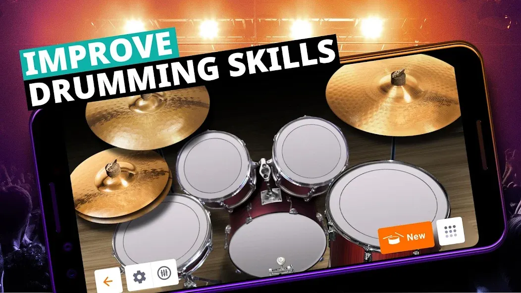 Скачать взломанную Drum Kit Music Games Simulator  [МОД Все открыто] — последняя версия apk на Андроид screen 3