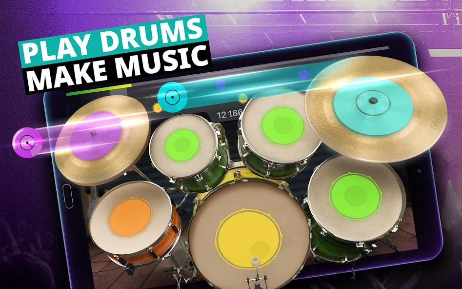 Скачать взломанную Drum Kit Music Games Simulator  [МОД Все открыто] — последняя версия apk на Андроид screen 5