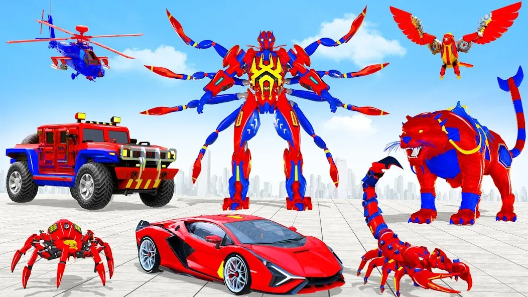 Взлом Spider Robot: Robot Car Games (Спайдер Робот)  [МОД Все открыто] — стабильная версия apk на Андроид screen 5