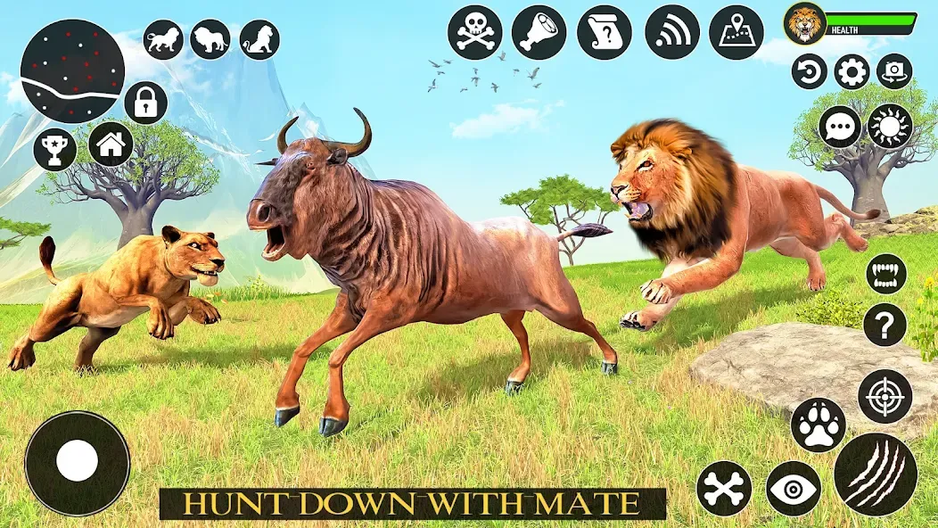 Скачать взломанную Ultimate Lion Simulator Game (Лайон Симулятор)  [МОД Много денег] — стабильная версия apk на Андроид screen 1