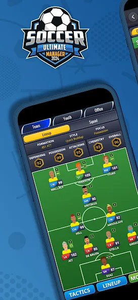 Взлом Ultimate Soccer Manager 2024 (Ультимейт Клуб Футбольный Менеджер)  [МОД Много денег] — последняя версия apk на Андроид screen 1