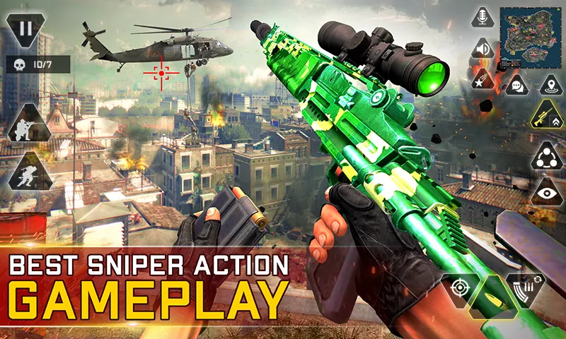 Скачать взлом Sniper Gun Shooting game (ИГИ Снайпер Оружие Стрелялки Игры)  [МОД Бесконечные монеты] — последняя версия apk на Андроид screen 1