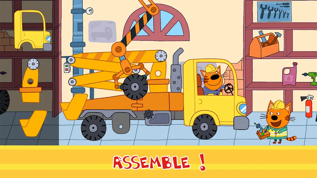 Взломанная Kid-E-Cats Cars, Build a house  [МОД Много денег] — полная версия apk на Андроид screen 1