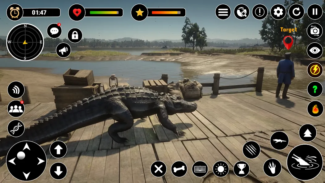 Взломанная Animal Crocodile Attack Sim (Энимал Крокодайл Аттак Сим)  [МОД Unlimited Money] — полная версия apk на Андроид screen 2