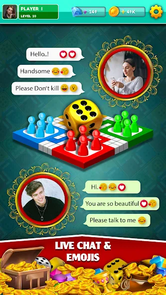 Скачать взломанную Multiplayer Dice Ludo Games (Мультиплеер Дайс Лудо Игры)  [МОД Много монет] — полная версия apk на Андроид screen 2