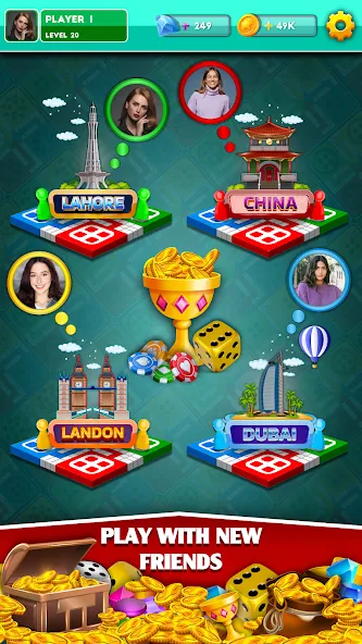 Скачать взломанную Multiplayer Dice Ludo Games (Мультиплеер Дайс Лудо Игры)  [МОД Много монет] — полная версия apk на Андроид screen 4