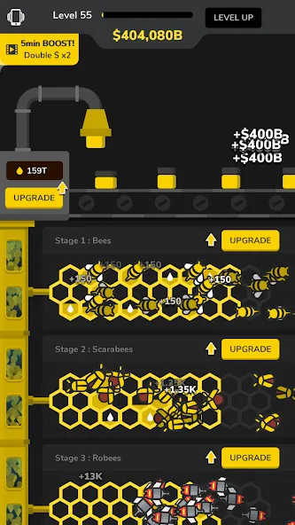 Скачать взлом Idle Bee Factory Tycoon  [МОД Много монет] — полная версия apk на Андроид screen 3