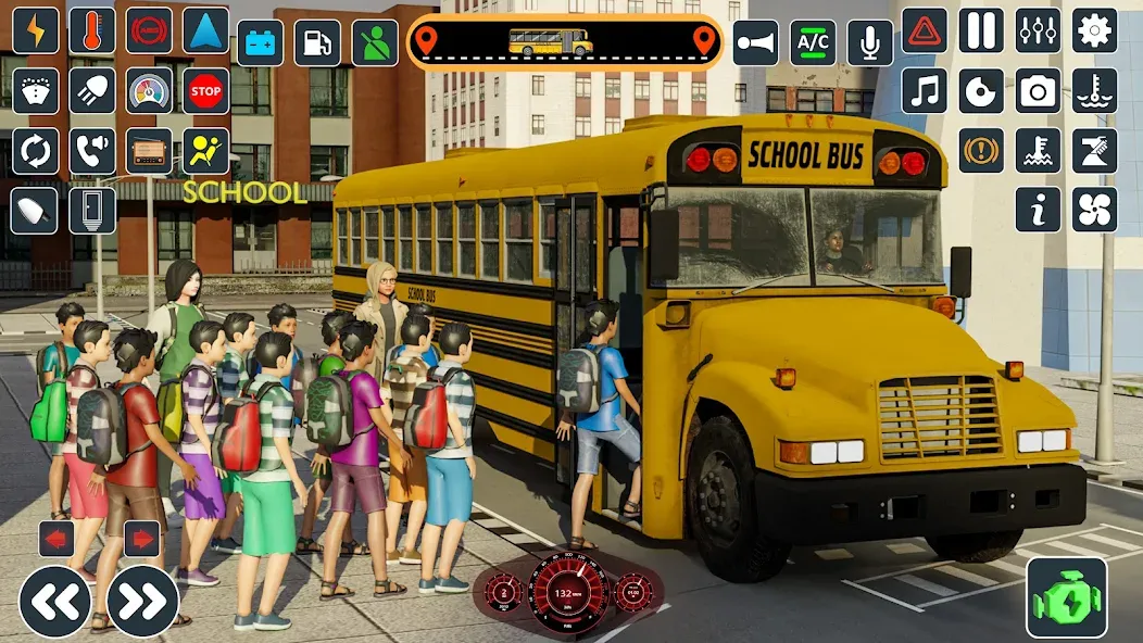 Взломанная School Bus 3d : City Bus Games (Школьный автобус симулятор игры на автобусе)  [МОД Бесконечные деньги] — последняя версия apk на Андроид screen 3