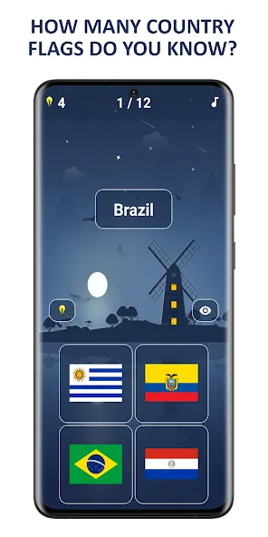 Взломанная Flags of World Countries Quiz  [МОД Меню] — стабильная версия apk на Андроид screen 1