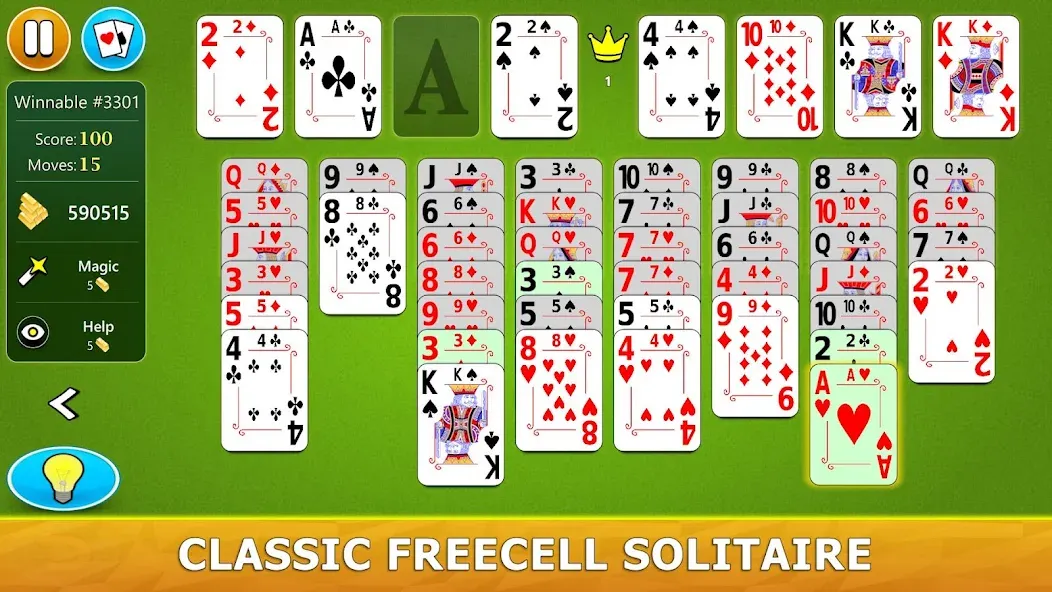 Взломанная FreeCell Solitaire — Card Game  [МОД Unlocked] — последняя версия apk на Андроид screen 1