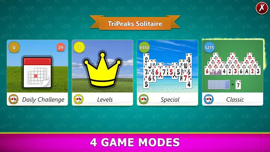 Взлом TriPeaks Solitaire Mobile  [МОД Unlocked] — последняя версия apk на Андроид screen 2