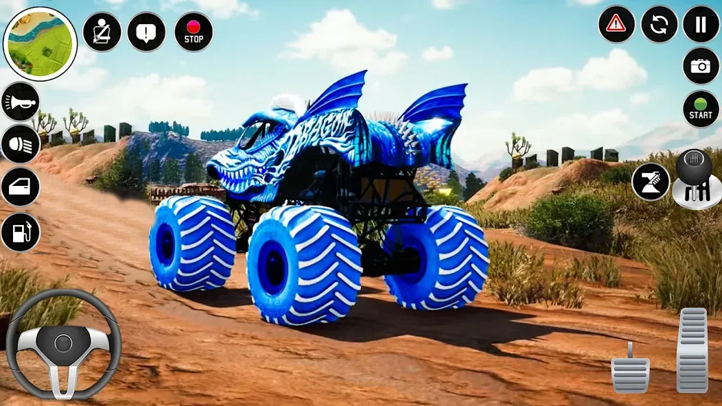 Скачать взломанную Extreme Monster Truck Game 3D (Монстр Трак Экстремальные Игры)  [МОД Unlocked] — стабильная версия apk на Андроид screen 1