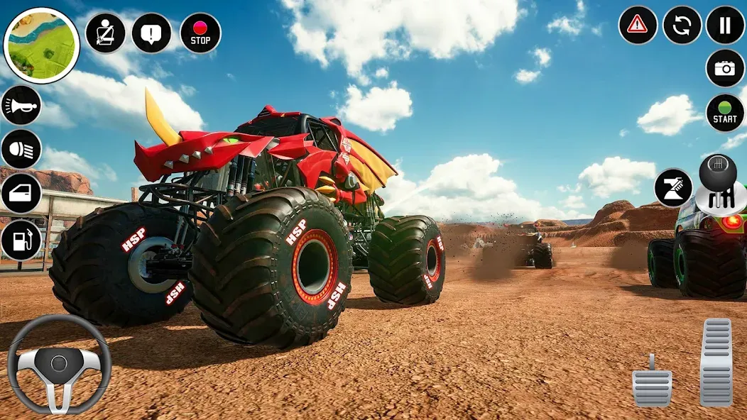 Скачать взломанную Extreme Monster Truck Game 3D (Монстр Трак Экстремальные Игры)  [МОД Unlocked] — стабильная версия apk на Андроид screen 2