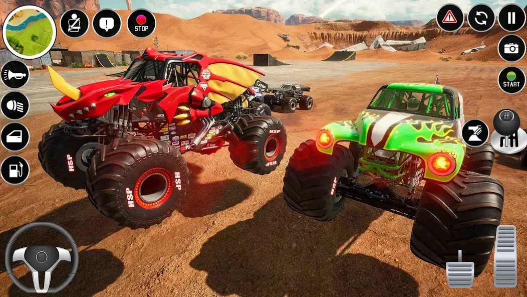 Скачать взломанную Extreme Monster Truck Game 3D (Монстр Трак Экстремальные Игры)  [МОД Unlocked] — стабильная версия apk на Андроид screen 3