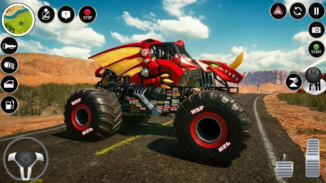 Скачать взломанную Extreme Monster Truck Game 3D (Монстр Трак Экстремальные Игры)  [МОД Unlocked] — стабильная версия apk на Андроид screen 4