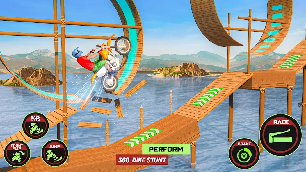 Взлом Motor Bike Stunt Racing Games (Мотор Байк Стант Гонки Игры)  [МОД Много денег] — полная версия apk на Андроид screen 2