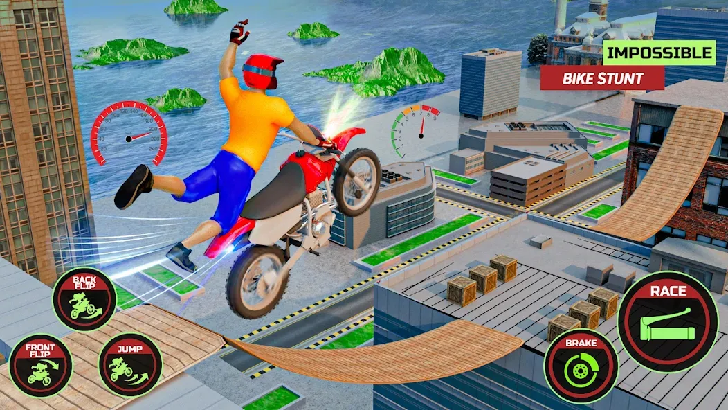 Взлом Motor Bike Stunt Racing Games (Мотор Байк Стант Гонки Игры)  [МОД Много денег] — полная версия apk на Андроид screen 3